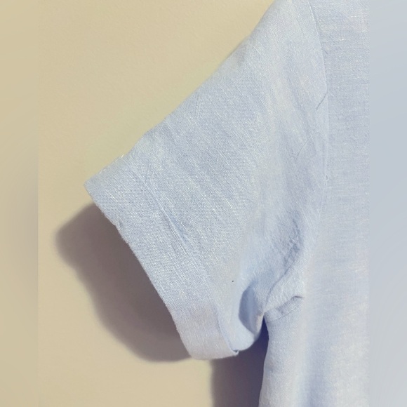 NWT C&C California Blue Linen Blend Short Sleeve Shirt Dress women’s XS - Picture 4 of 9